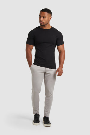 Ribbed T-Shirt in Black - TAILORED ATHLETE - ROW