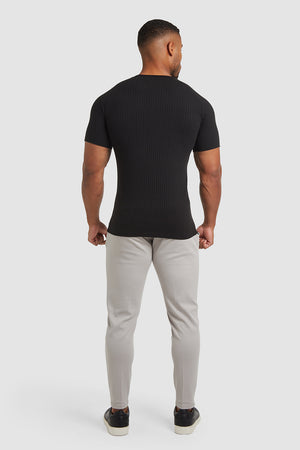 Ribbed T-Shirt in Black - TAILORED ATHLETE - ROW