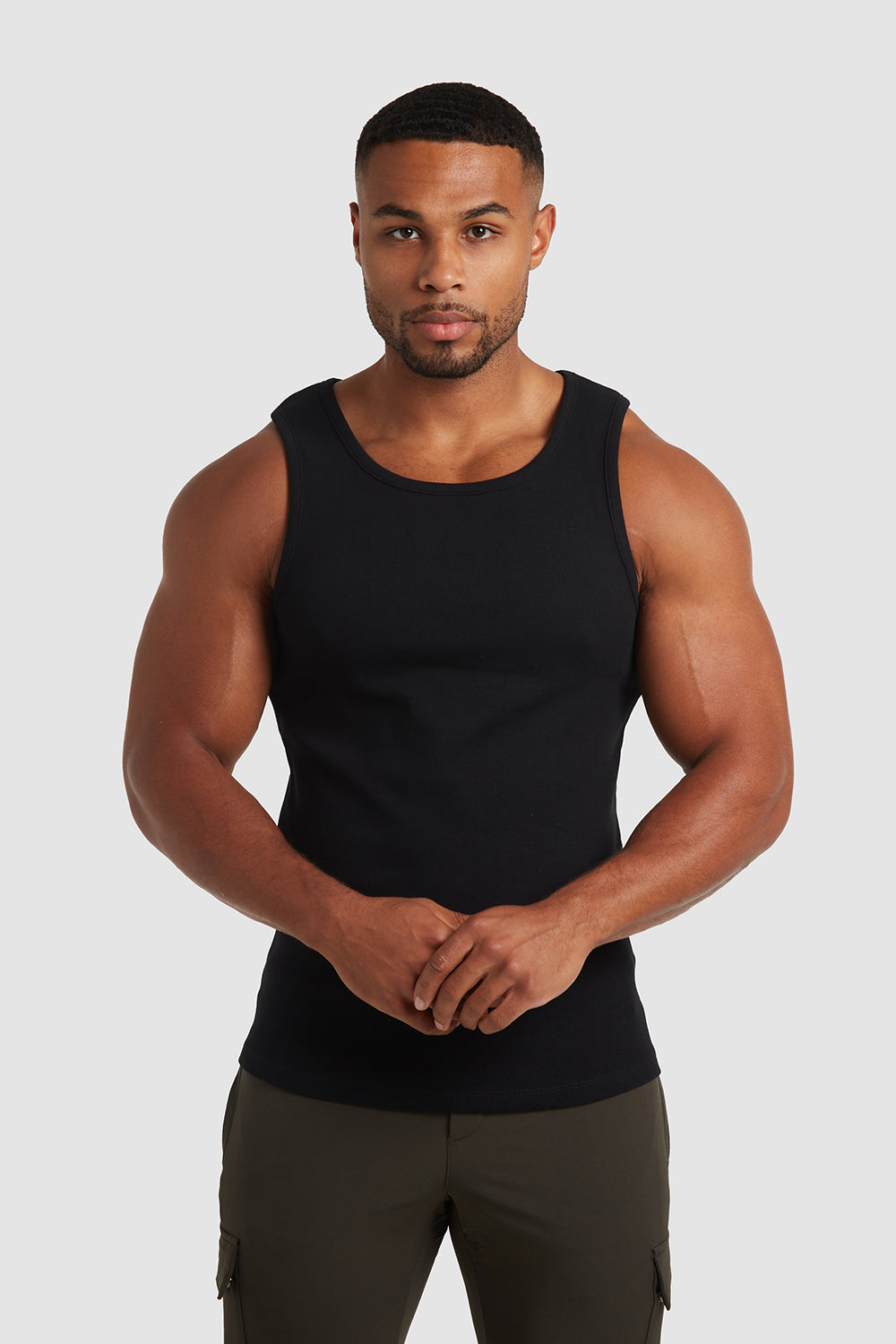Ribbed Vest in Black - TAILORED ATHLETE - ROW