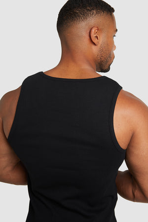 Ribbed Vest in Black - TAILORED ATHLETE - ROW