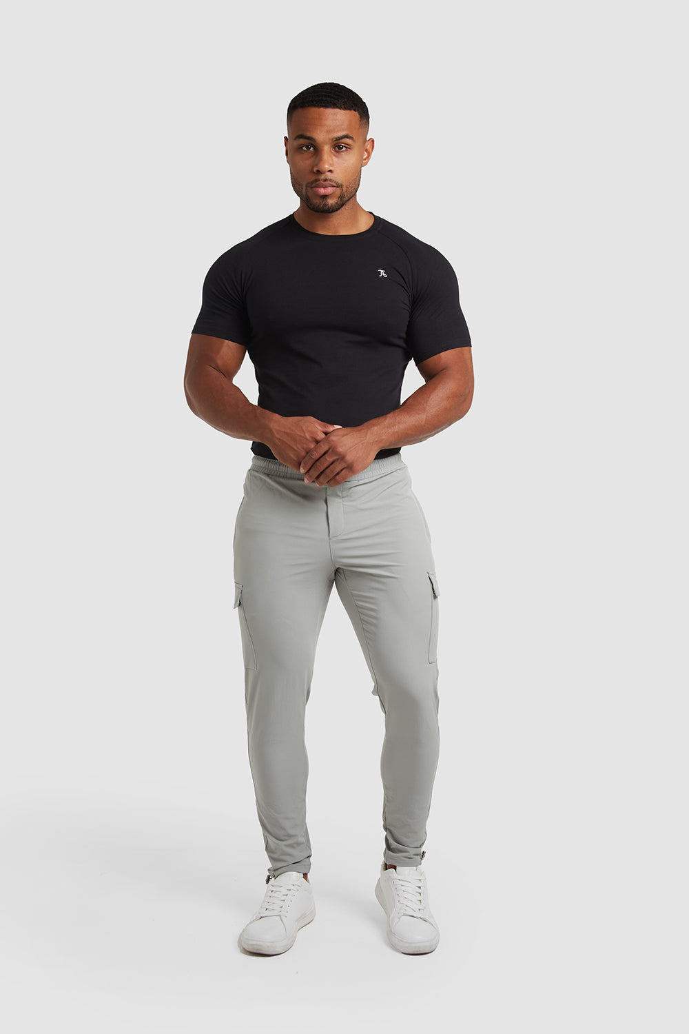Tech Cargo Trousers in Soft Grey - TAILORED ATHLETE - ROW