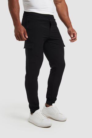 Tech Cargo Trousers in Black - TAILORED ATHLETE - ROW