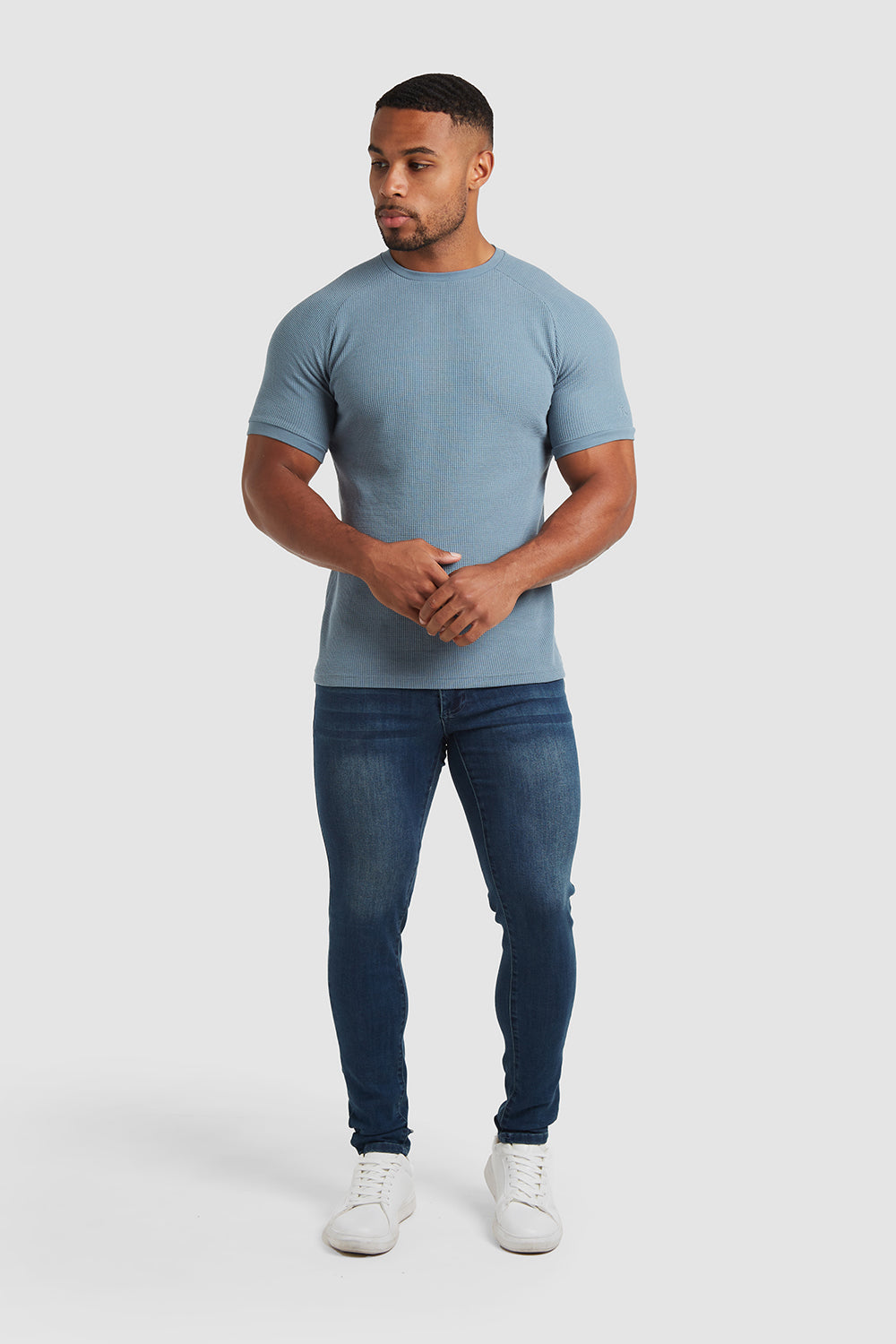 Waffle T-Shirt in Slate Blue - TAILORED ATHLETE - ROW