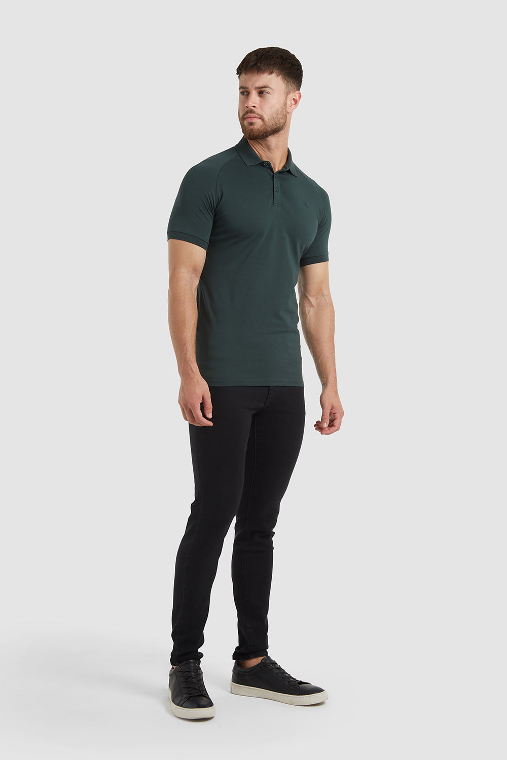Muscle Fit Polo Shirt in Pine - TAILORED ATHLETE - ROW