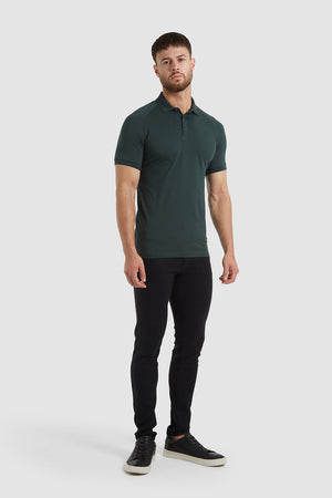Muscle Fit Polo Shirt in Pine - TAILORED ATHLETE - ROW