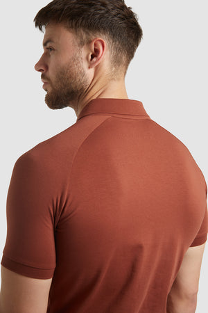 Muscle Fit Polo Shirt in Chestnut - TAILORED ATHLETE - ROW
