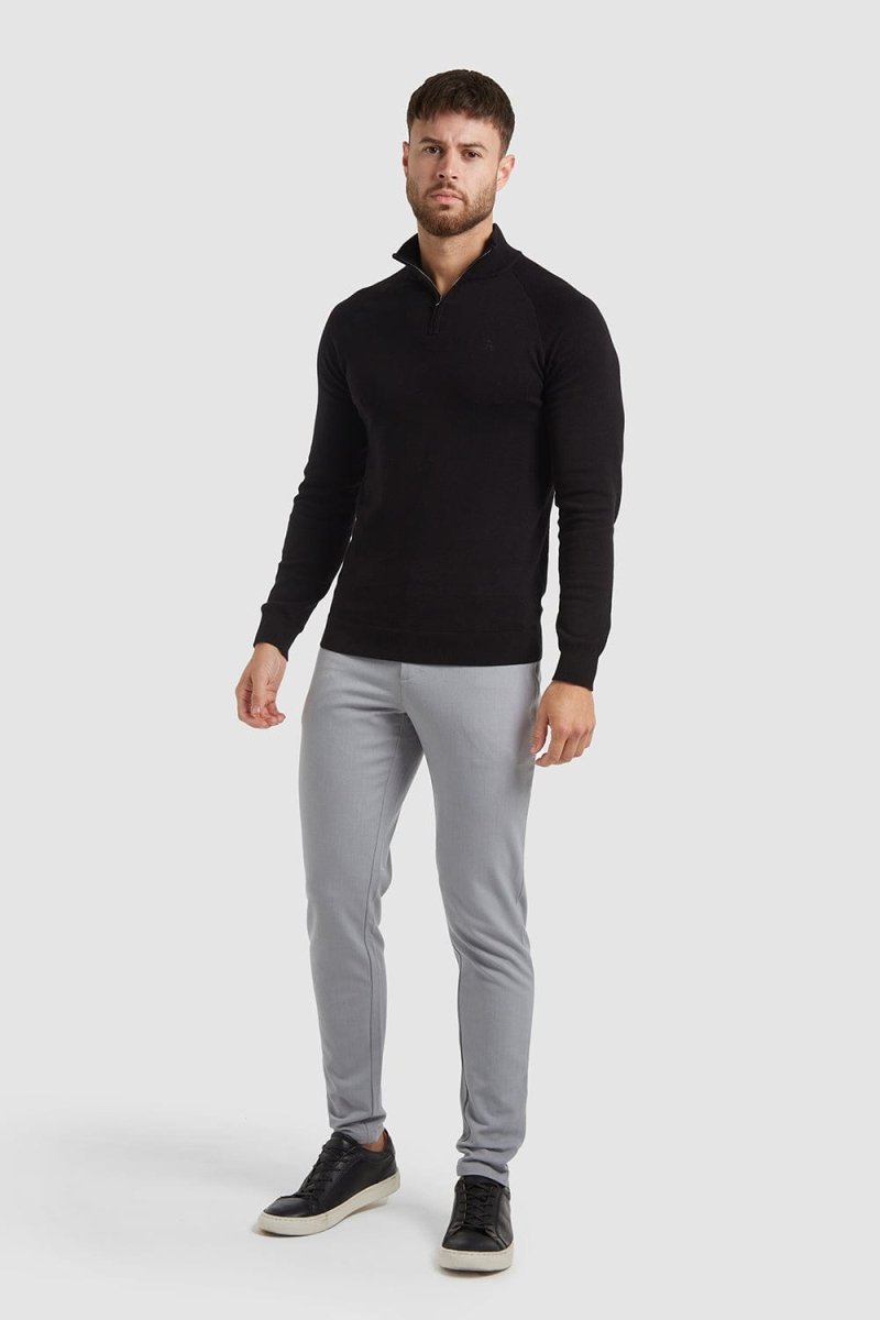 Half Zip Neck in Black - TAILORED ATHLETE - ROW