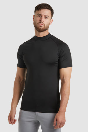 Performance Stretch High Neck T-Shirt in Black - TAILORED ATHLETE - ROW
