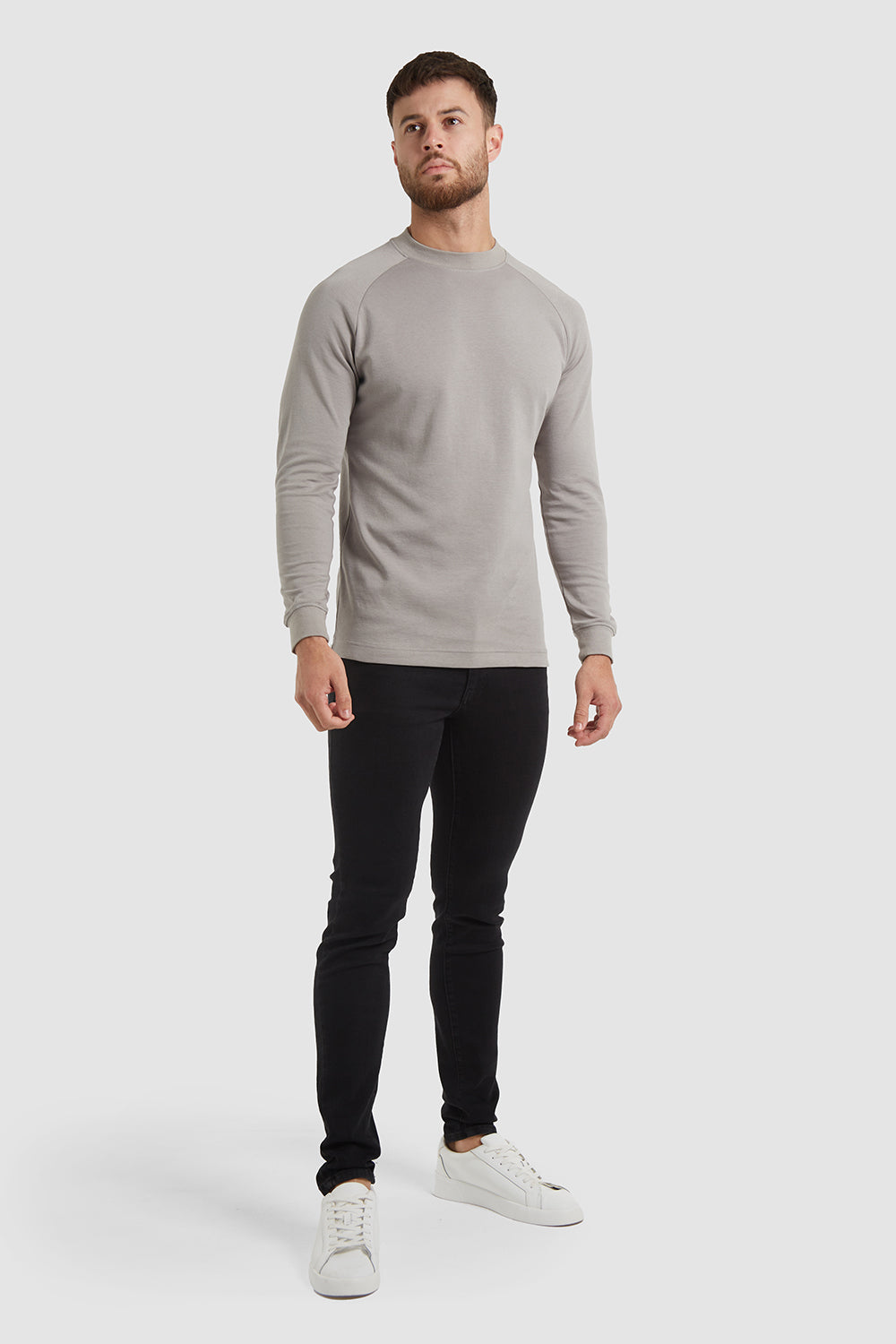 Mock Neck T-Shirt in Mink - TAILORED ATHLETE - ROW