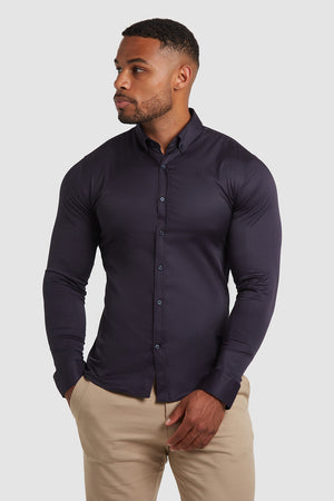 Muscle Fit Signature Shirt 2.0 in Navy - TAILORED ATHLETE - ROW
