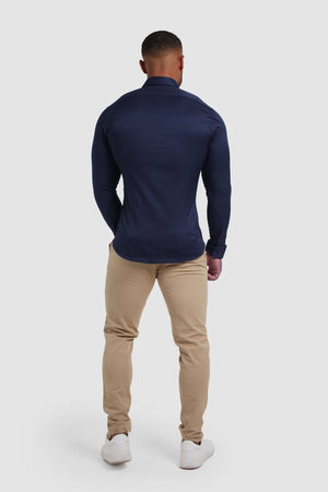 Muscle Fit Signature Shirt 2.0 in French Navy - TAILORED ATHLETE - ROW