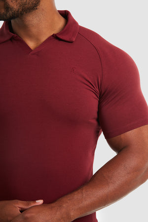 Jersey Buttonless Polo Shirt in Burgundy - TAILORED ATHLETE - ROW