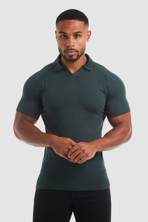 Jersey Buttonless Polo Shirt in Pine - TAILORED ATHLETE - ROW