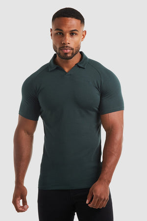 Jersey Buttonless Polo Shirt in Pine - TAILORED ATHLETE - ROW