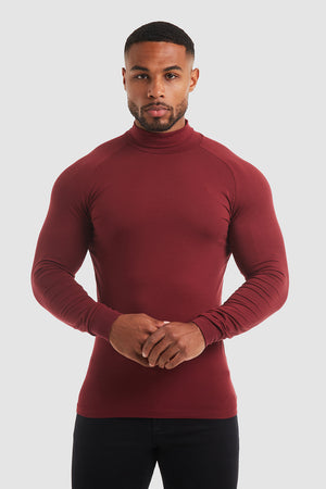 Jersey Roll Neck in Burgundy - TAILORED ATHLETE - ROW