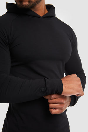Hooded Top in Black - TAILORED ATHLETE - ROW