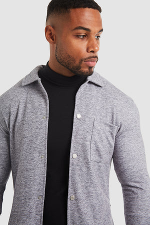 Flannel Overshirt in Pale Grey Marl - TAILORED ATHLETE - ROW