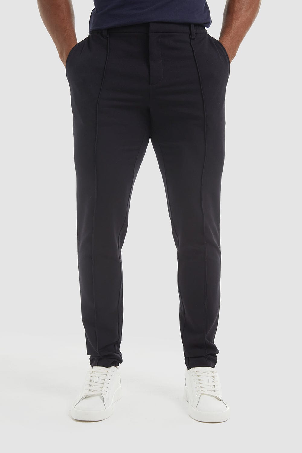 Stitched Crease Trousers in Navy - TAILORED ATHLETE - ROW