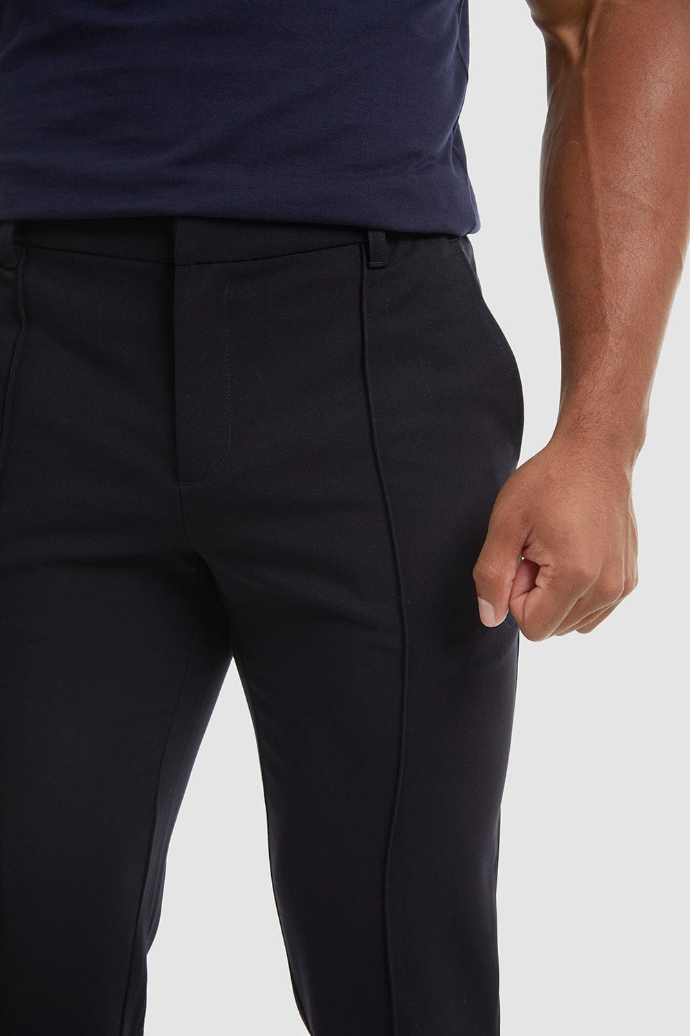 Stitched Crease Trousers in Navy - TAILORED ATHLETE - ROW