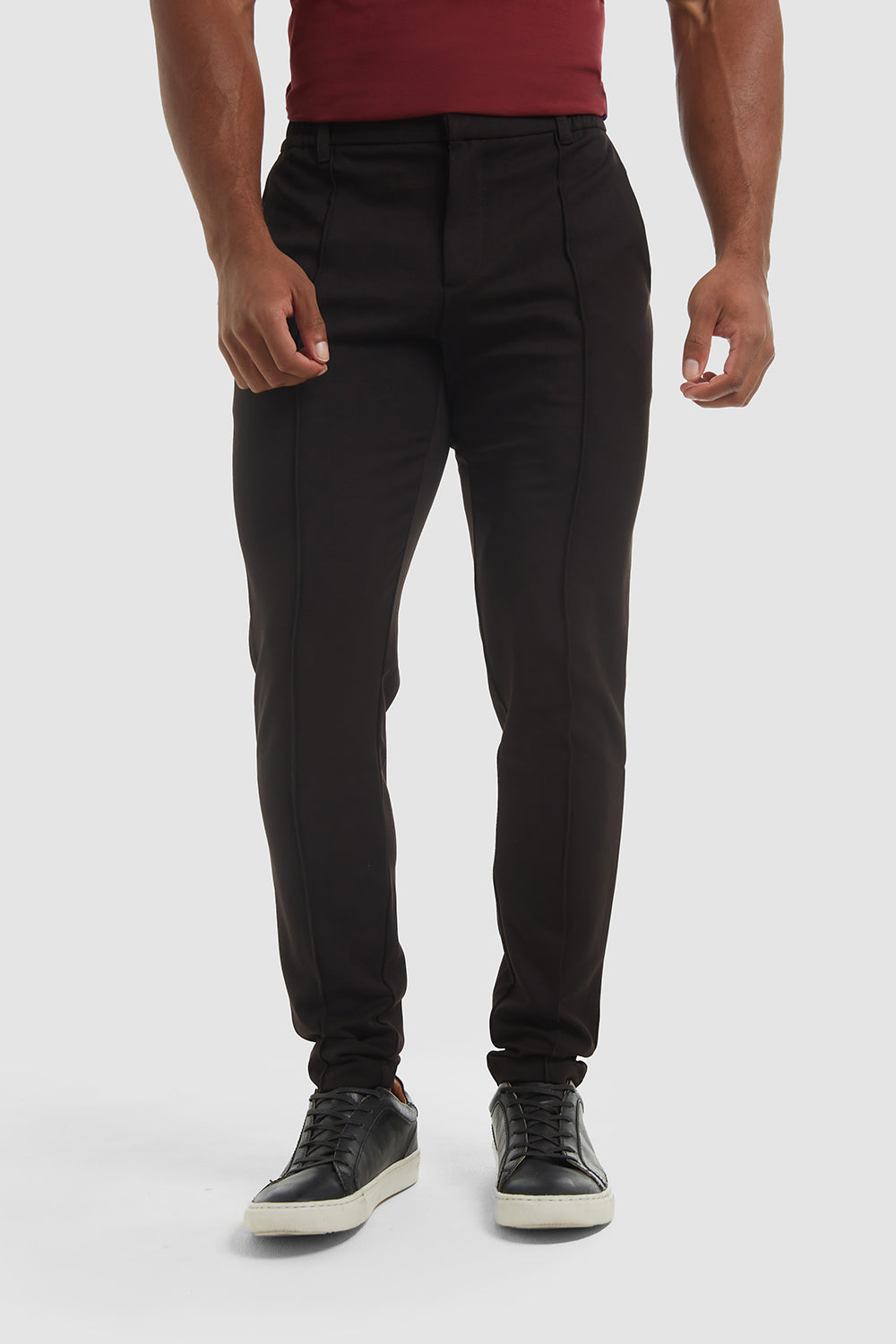 Stitched Crease Trousers in Black - TAILORED ATHLETE - ROW