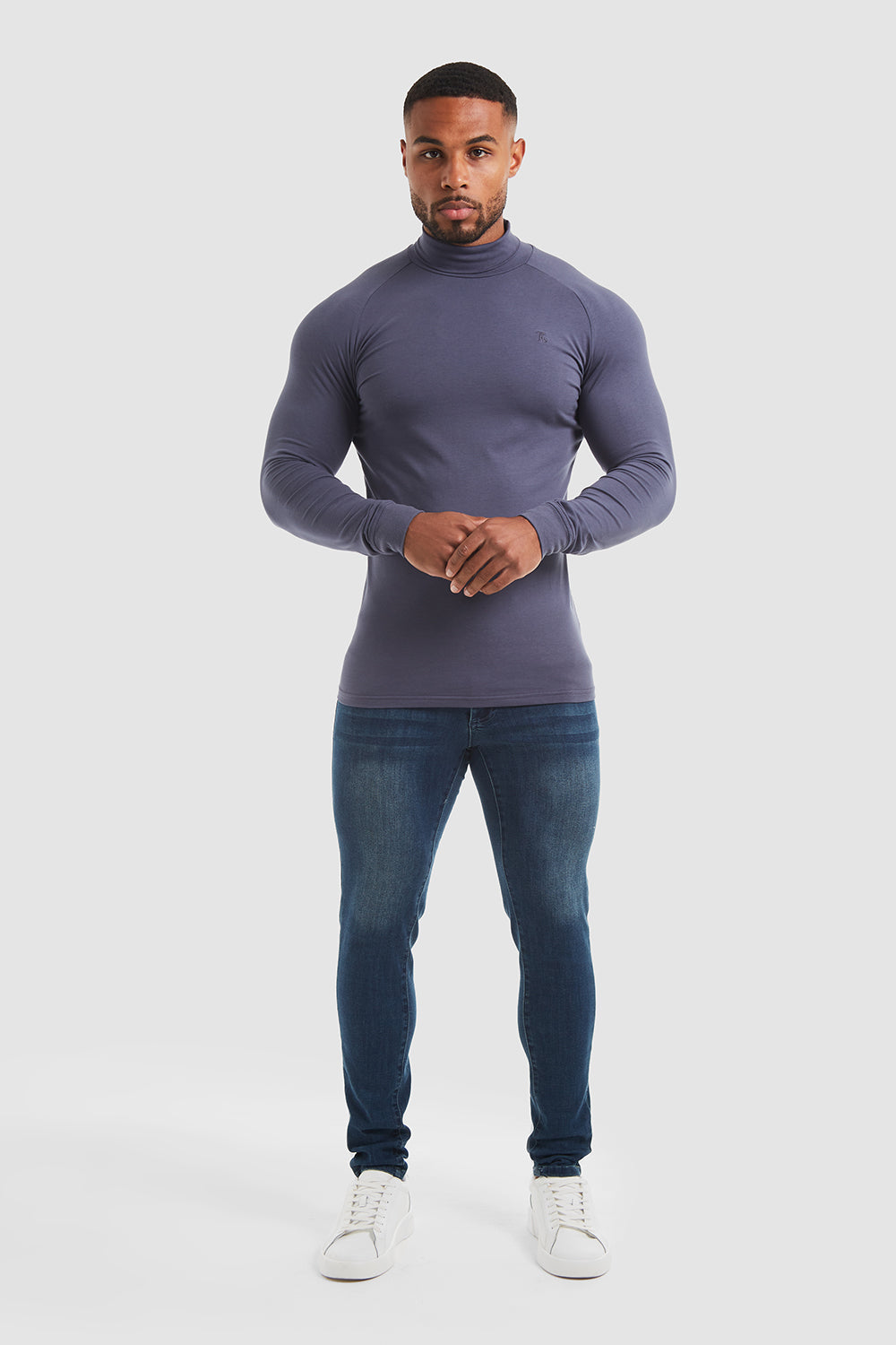 Jersey Roll Neck (LS) in Graphite - TAILORED ATHLETE - ROW
