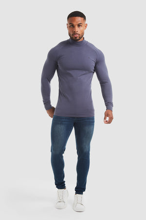 Jersey Roll Neck in Graphite - TAILORED ATHLETE - ROW