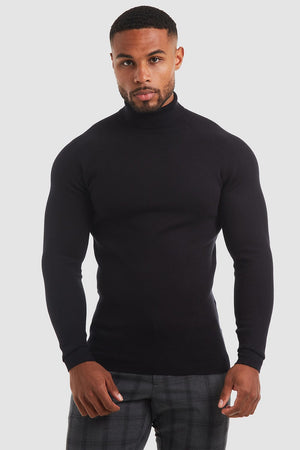 Super Soft Roll Neck in Black - TAILORED ATHLETE - ROW
