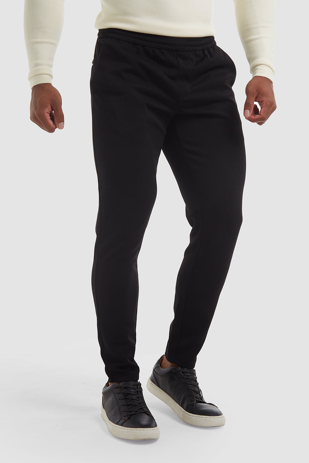 Smart Jersey Joggers in Black - TAILORED ATHLETE - ROW