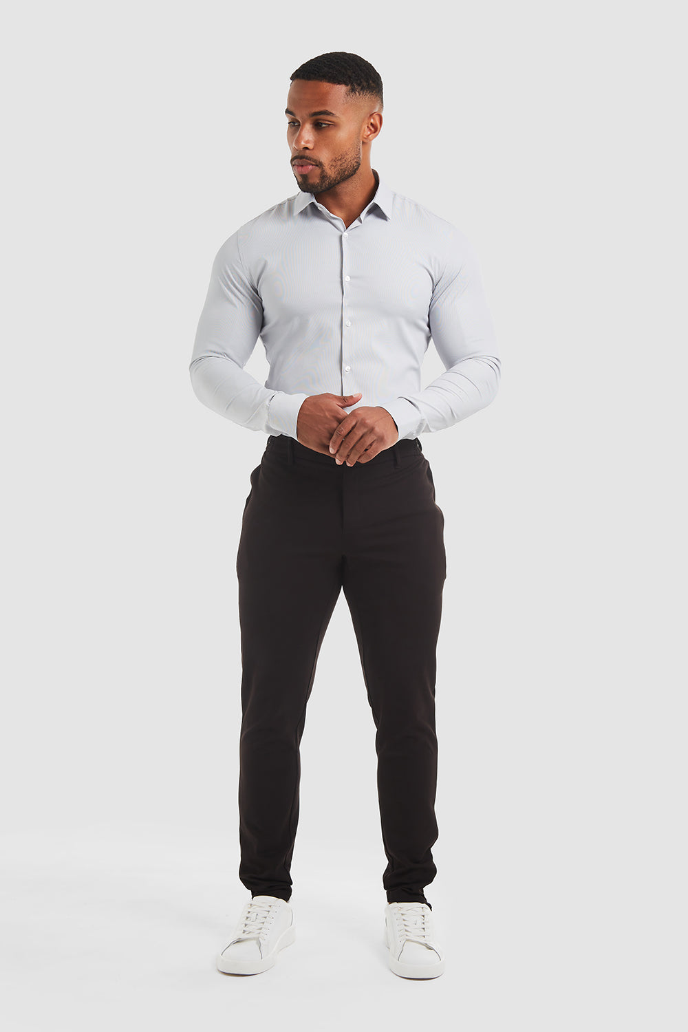 Performance Business Shirt in Navy Stripe - TAILORED ATHLETE - ROW