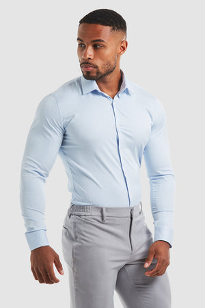 Performance Business Shirt in Blue Stripe - TAILORED ATHLETE - ROW