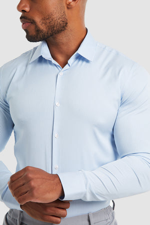 Performance Business Shirt in Blue Stripe - TAILORED ATHLETE - ROW