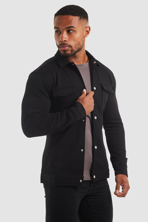 Jersey Shacket in Black - TAILORED ATHLETE - ROW