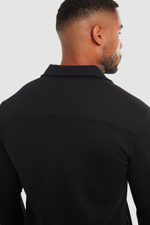 Jersey Shacket in Black - TAILORED ATHLETE - ROW