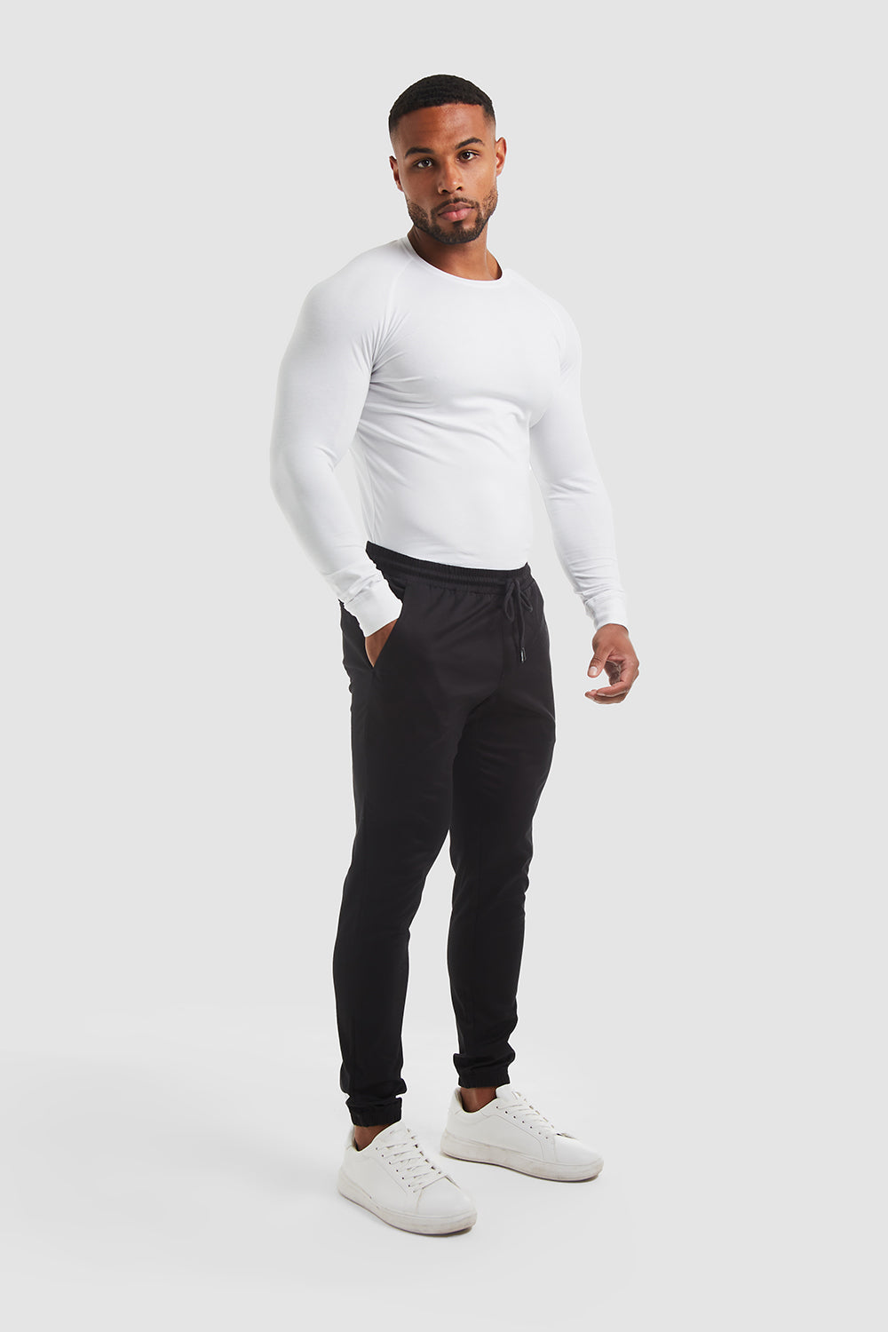 Cuffed Trousers in Black - TAILORED ATHLETE - ROW