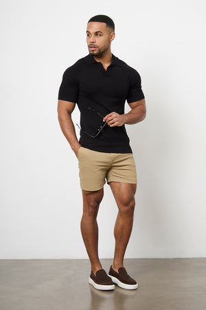 Muscle Fit Chino Shorts  - Shorter Length in Dark Sand - TAILORED ATHLETE - ROW