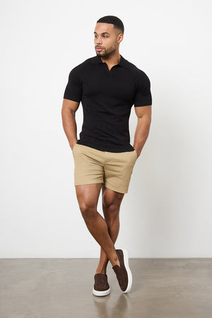 Muscle Fit Chino Shorts  - Shorter Length in Dark Sand - TAILORED ATHLETE - ROW