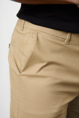 Muscle Fit Chino Shorts  - Shorter Length in Dark Sand - TAILORED ATHLETE - ROW