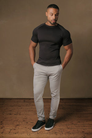 Mercerised Cotton T-Shirt in Black