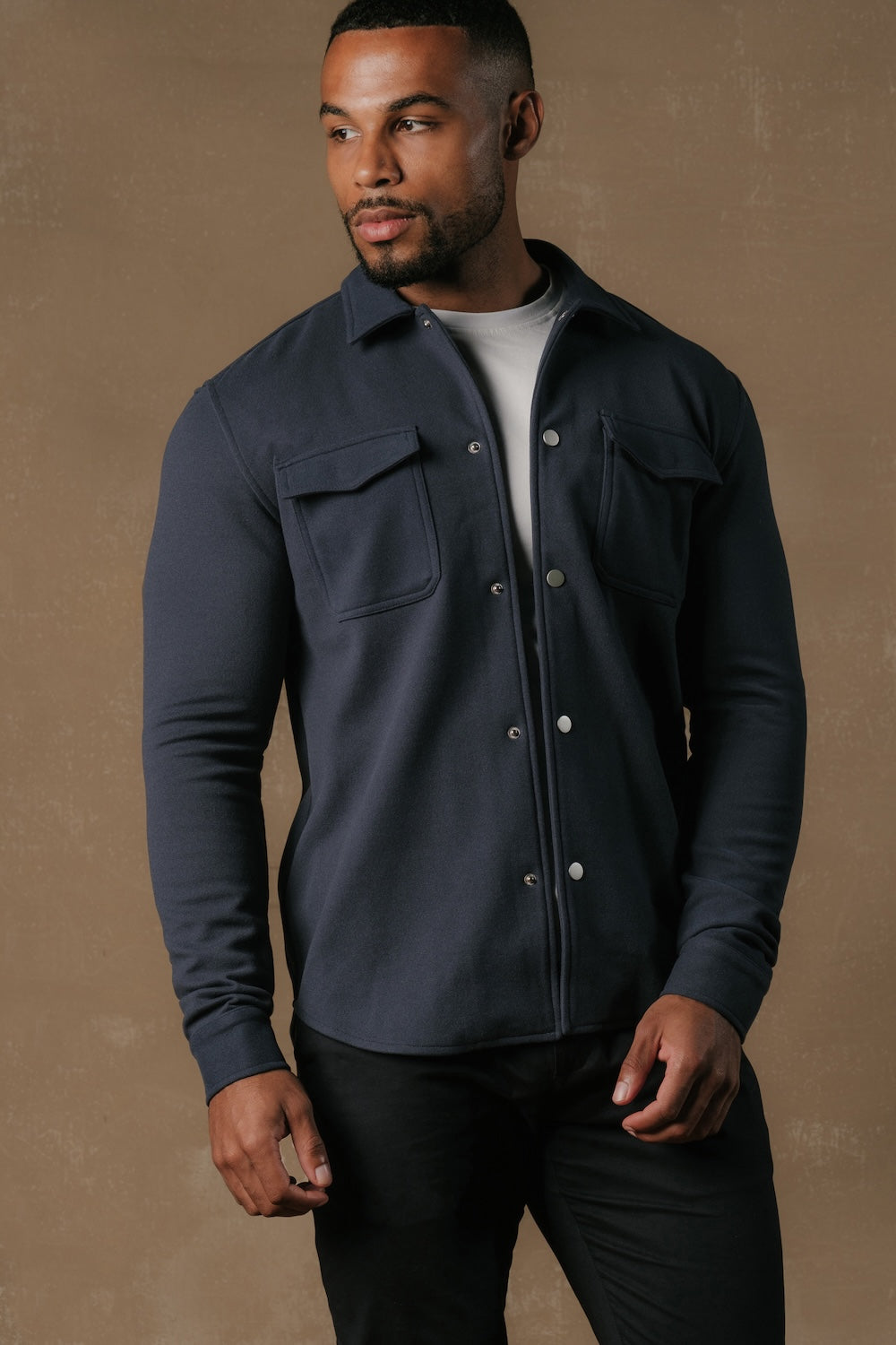 Soft Brushed Overshirt in Airforce