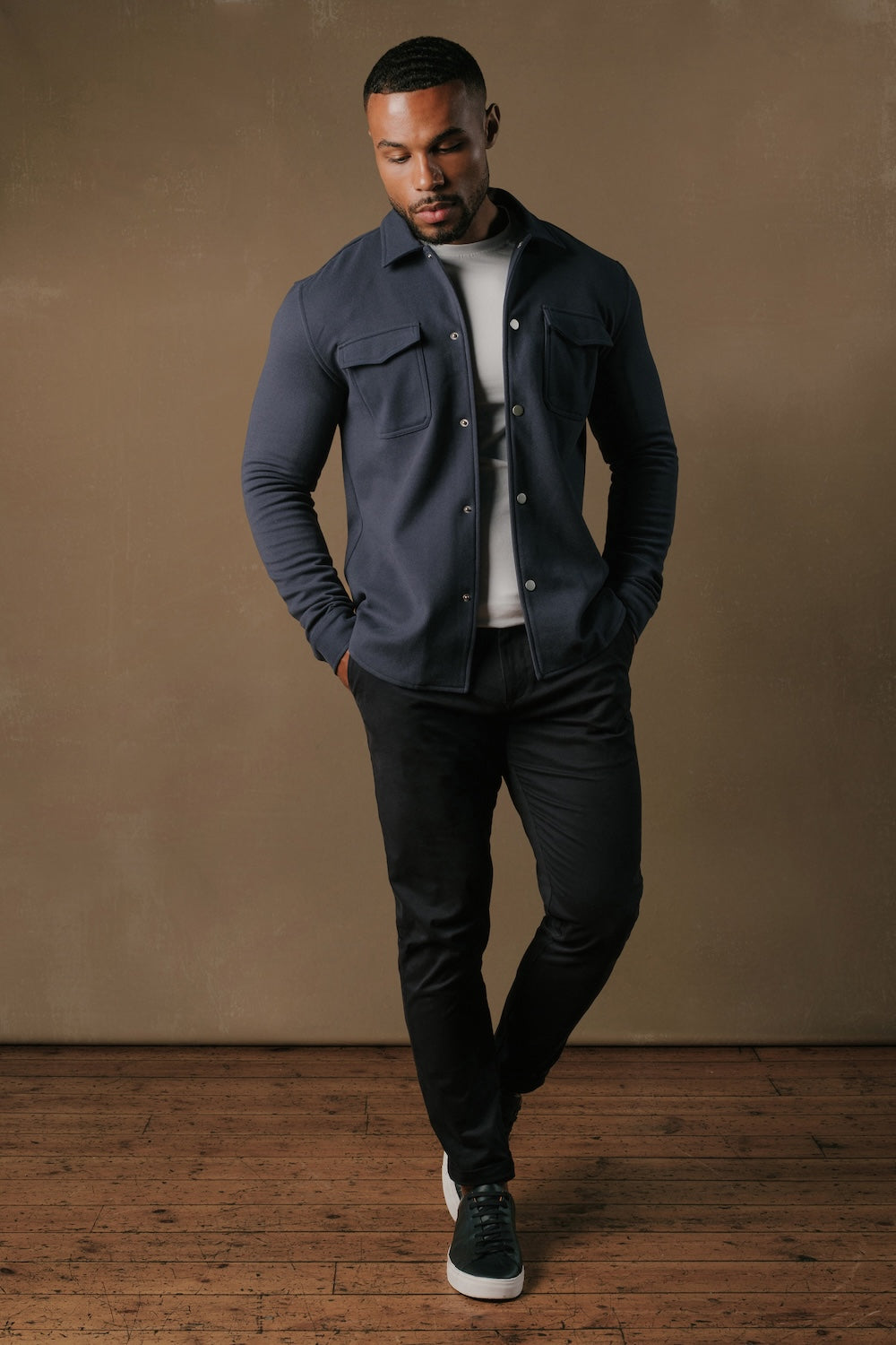 Soft Brushed Overshirt in Airforce