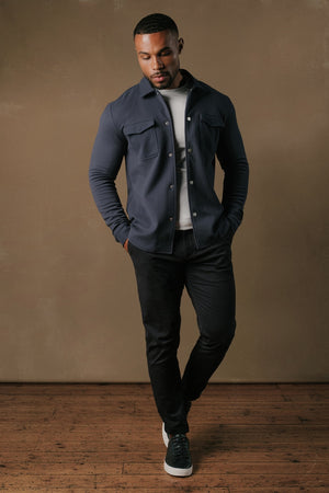 Soft Brushed Overshirt in Airforce
