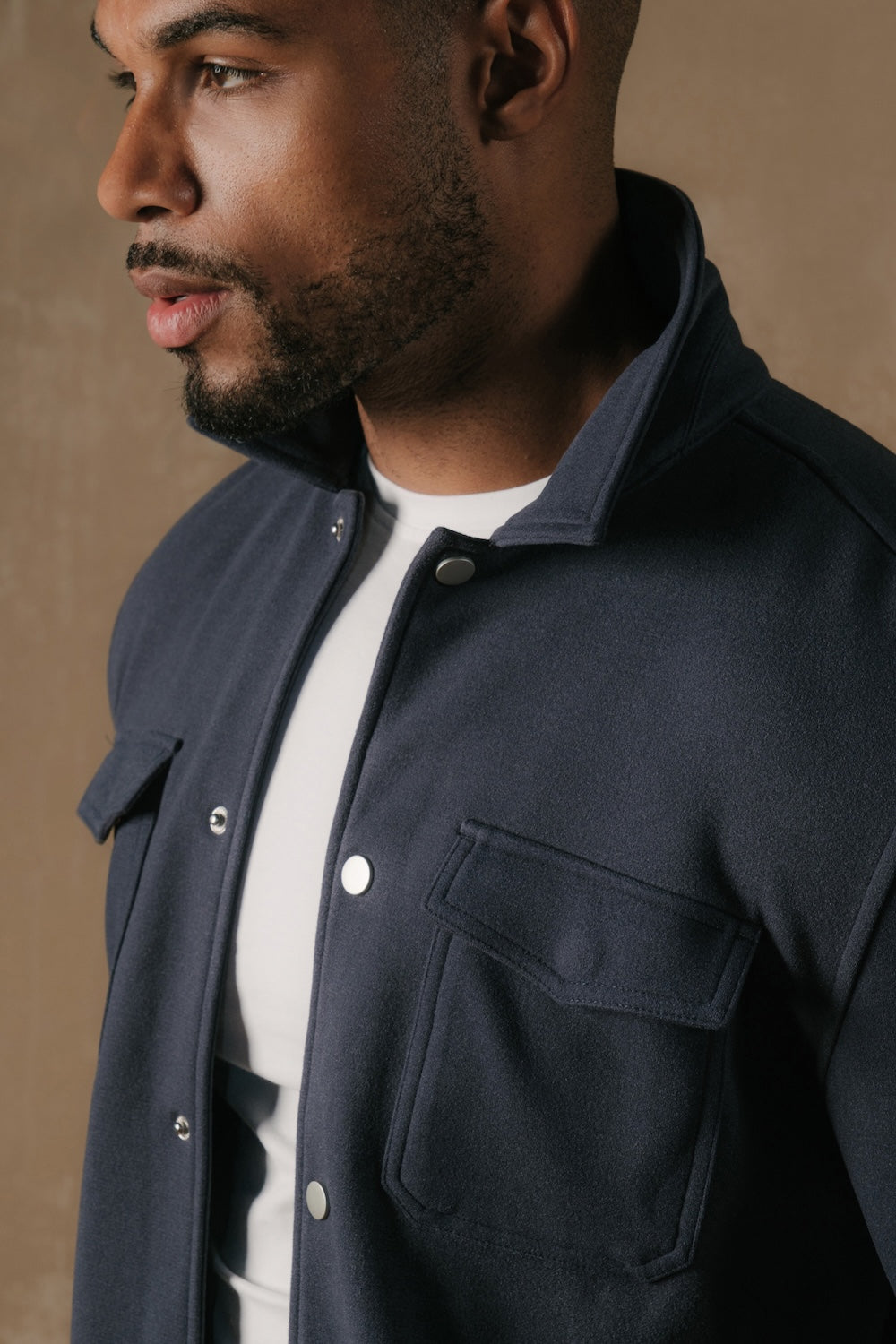 Soft Brushed Overshirt in Airforce