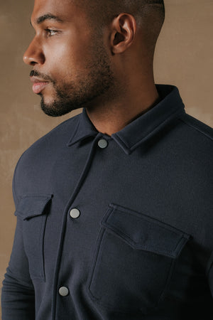 Soft Brushed Overshirt in Airforce