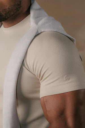 Textured Jersey T-Shirt in Stone