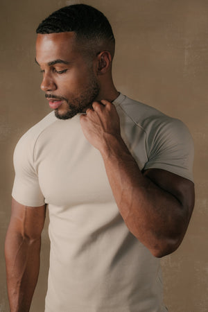 Textured Jersey T-Shirt in Stone