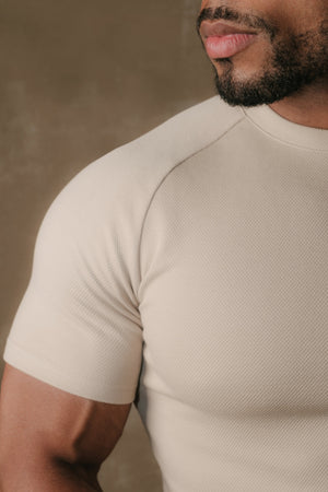 Textured Jersey T-Shirt in Stone