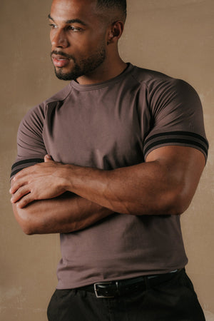 Tipped Fashion Fit T-Shirt in Mocha and Black
