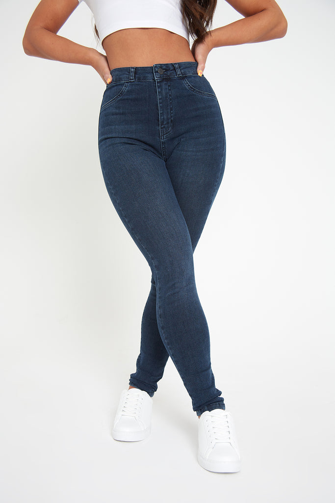 High Waisted Jeans in Black - TAILORED ATHLETE - ROW