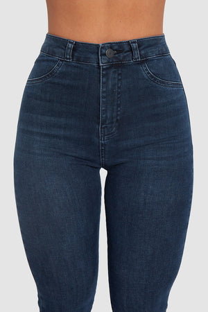 High Waisted Jeans in Dark Blue - TAILORED ATHLETE - ROW