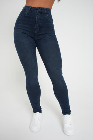 High Waisted Jeans in Dark Blue - TAILORED ATHLETE - ROW